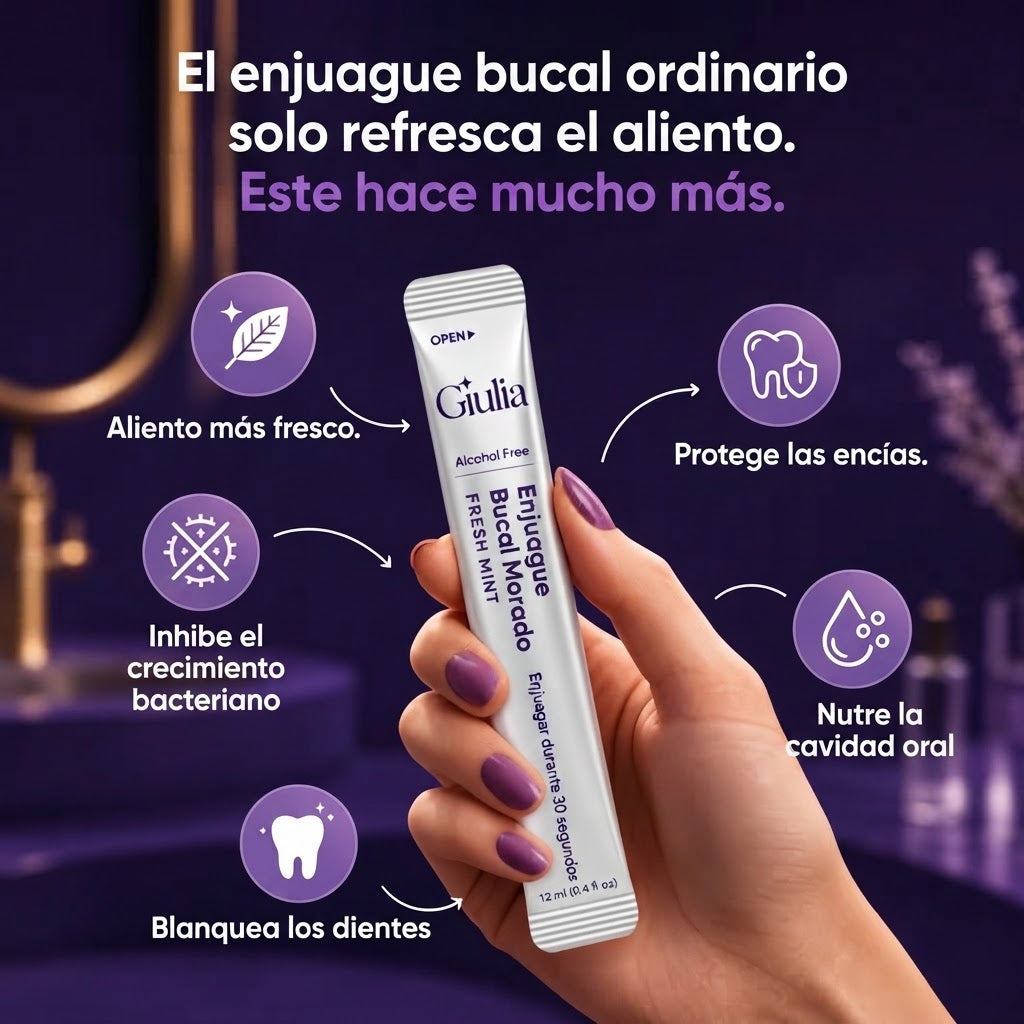 Enjuague bucal morado